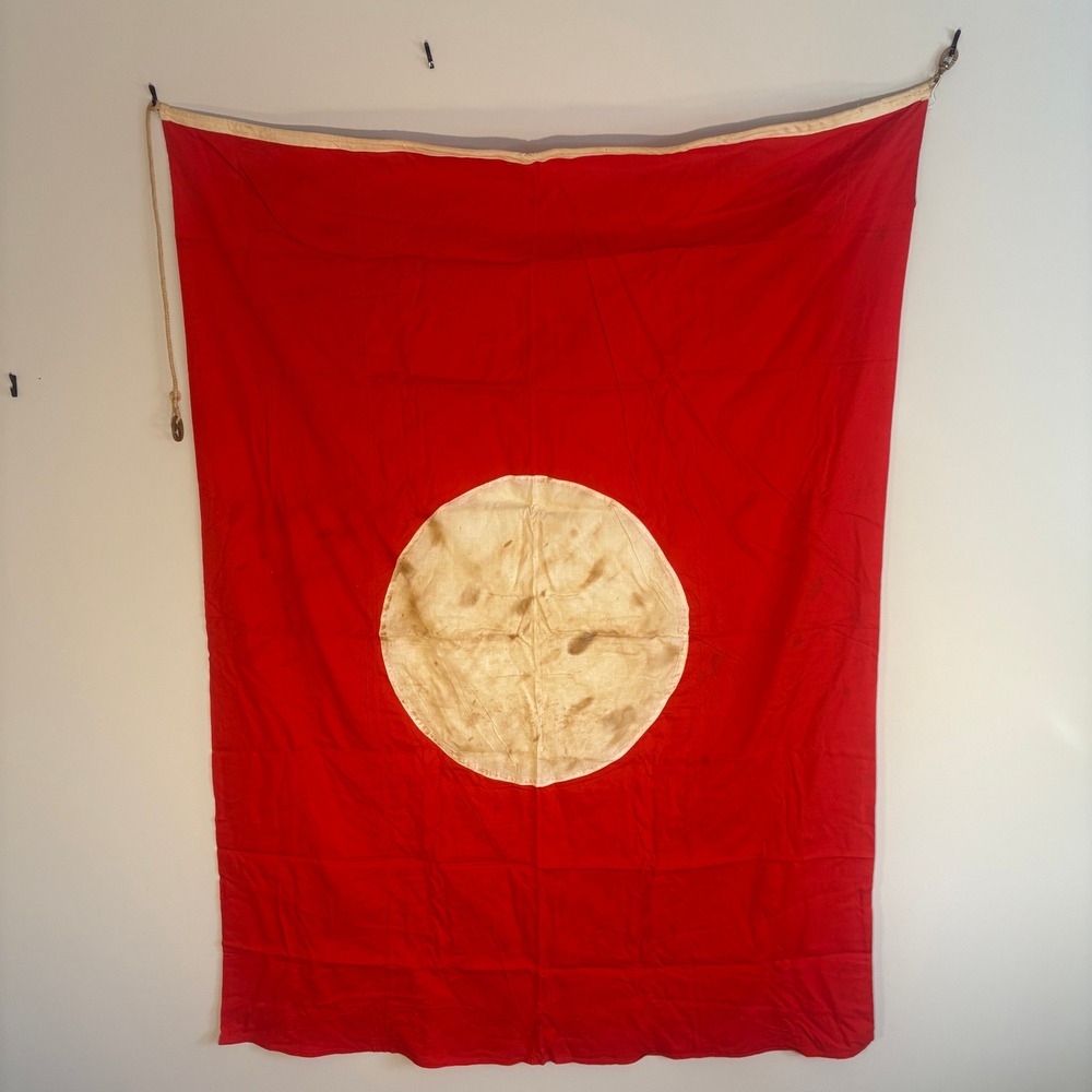 Vintage Maritime House Flag Shipmate Red White Circle Dutch 65x45 Liverpool